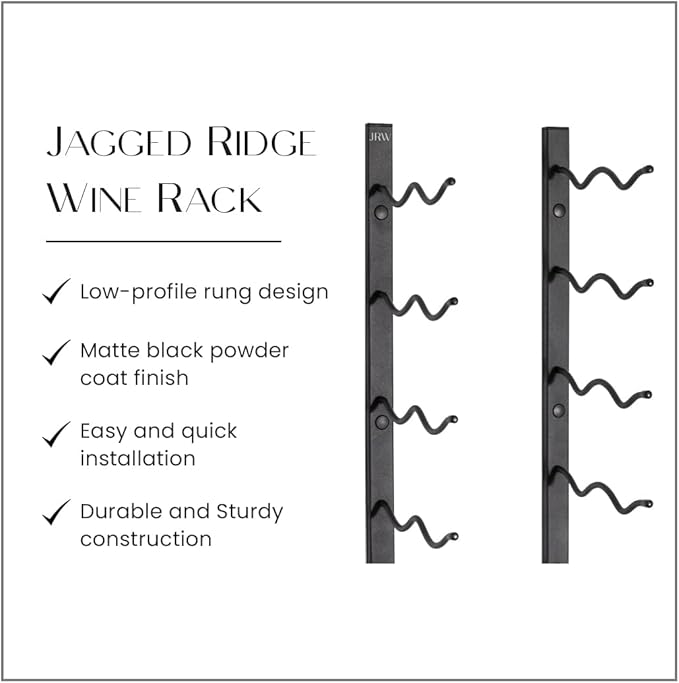 Premium Wall Mounted Metal Wine Rack - 24 Wine Bottles Holder - Modern Wine Rack, Matte Black - Space Saving for Home, Kitchen, Bar - Designed in Canada by Wine Enthusiasts
