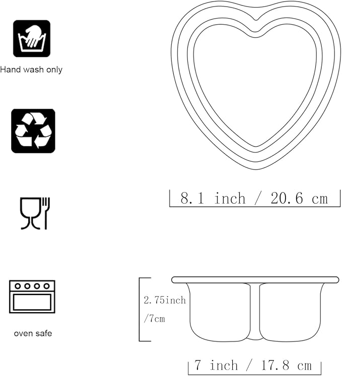 7 × 3 Inch heart cake pan, Aluminum Heart Cake Mold,Small Cake Pans, Heat Resistant Baking Cake Tins for Wedding, Party, Family Occasions, Chocolate. (7 × 3 Inch heart cake pan)