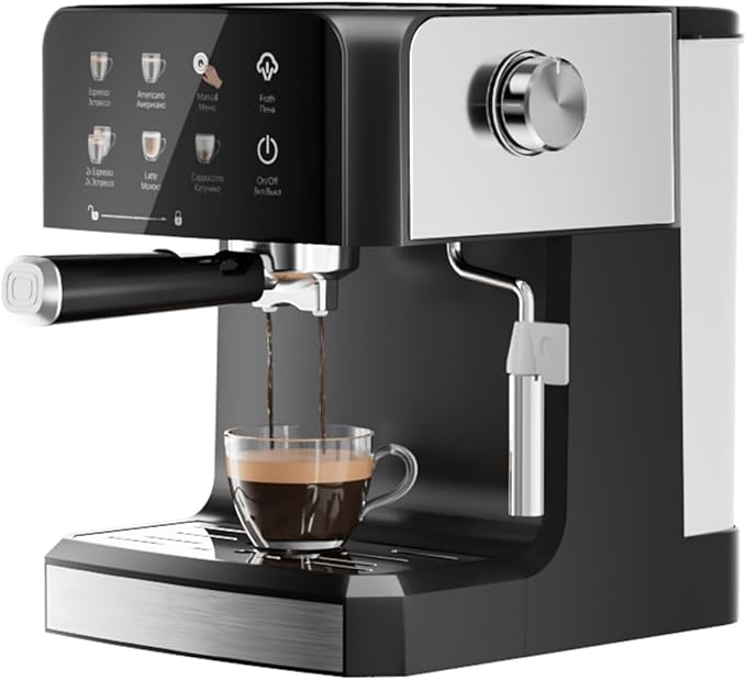 Expresso Machines for Home,20 Bar Professional Espresso Coffee Machine with Milk Frother,Coffee Maker for Latte Cappuccino，Espresso Maker with 52oz Removable Water Tank