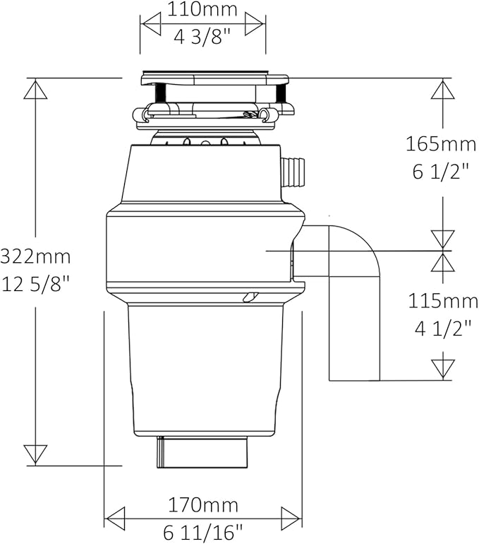 Lefton 29.5"x 18.25" Single Bowl Stainless Steel Kitchen Sink KS2206 with 1/2 HP Continuous Feed Garbage Disposal LGD-513