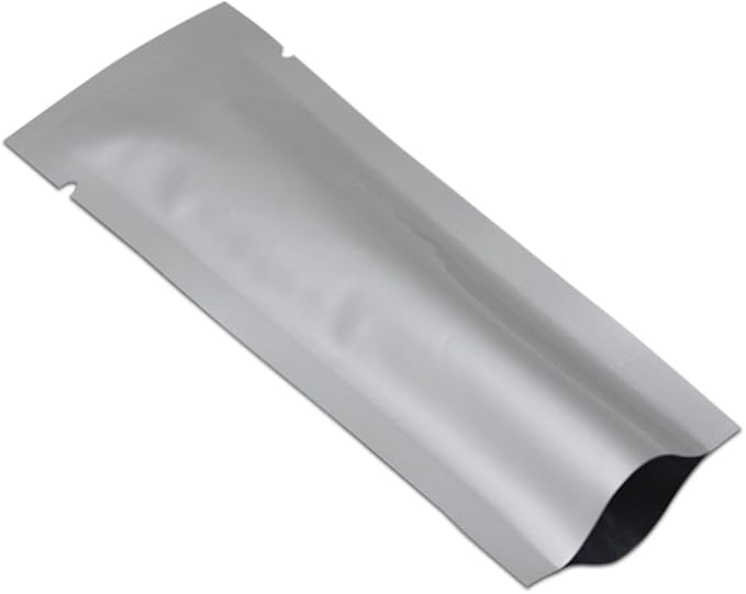 PABCK 100 Pcs 2.16x7.08 inch (Inside Size 1.76x6.68 inch) Coffee Food Storage Heat Sealable 3.34mil Mylar Pure Foil Bag Vacuum Pouch for Sampling Packaging Aluminum Foil Package