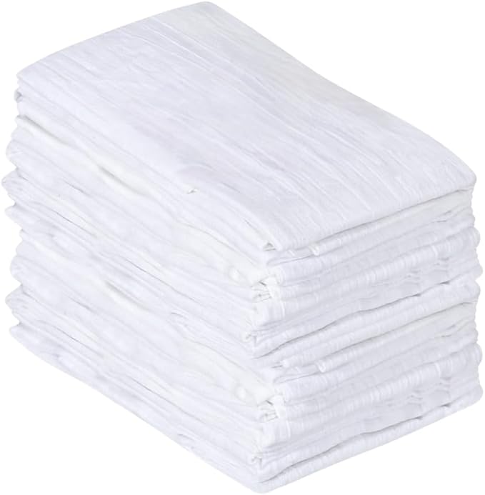 MF Premium White Flour Sack Towels 12-Pack, 28x28 Inch – 100% Cotton Kitchen Tea Towels for Baking, Cleaning, Cooking & Drying – Ultra Soft, Lint-Free, Absorbent & Reusable Dish Cloths
