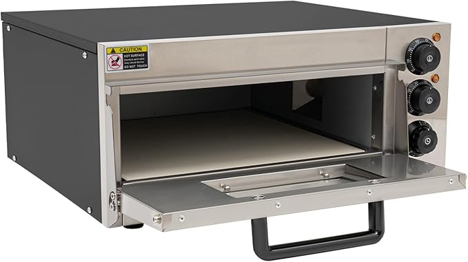Commercial Pizza Oven Indoor Pizza Oven 16 Inch Electric Countertop Pizza Maker Machine, 1800W Stainless Steel Pizza Cooker with Pizza Stone, 122-662°F & 30Min Timer for Restaurant & Home