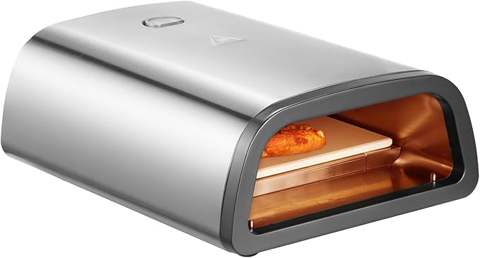VEVOR 12" Electric Pizza Oven Countertop, Stainless Steel Pizza Maker Machine with Pizza Stone and Spatula, Heats up to 850°F, Multipurpose Indoor & Outdoor Pizza Cooker for Restaurant Home Camping