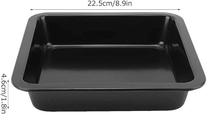2Pcs Rectangle Cake Pan 8.9x8.9x1.8in (22.5x22.5x4.6cm) - Nonstick Baking Pans for Cakes, Brownies, Lasagna & Cookies, Even Heat Distribution, Dishwasher Safe(Black)