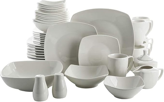 Gibson Home Zen Buffetware 39 Piece Dinnerware Set , White