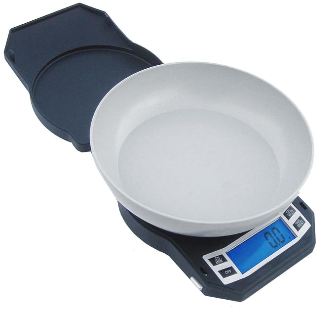 American Weigh Scales Precision Digital Kitchen Weight Scale, Food Measuring Scale with Bowl 3kg x 0.1g (Black), LB-3000