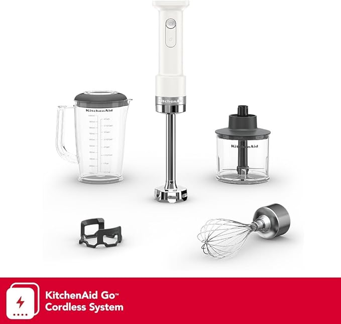KitchenAid Go Cordless Hand Blender with Accessories - battery sold separately, KHBRV05, Porcelain White