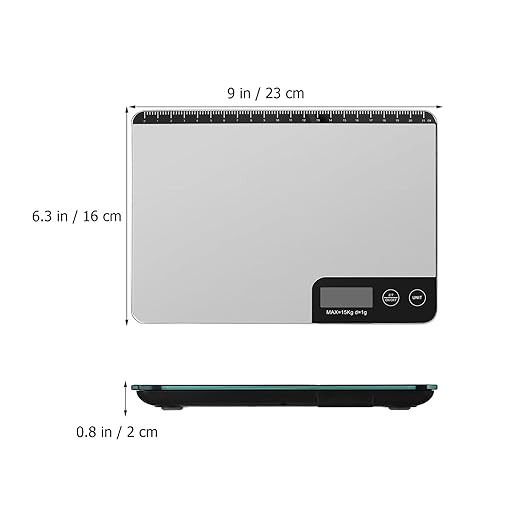 Electronic Food Scale Stainless Steel Kitchen Scale with Tare Function High Precision Grams Ounces Measurement Easy-Clean Panel for Baking Meal Prep Cooking