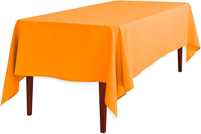 LinenTablecloth 60 x 126-Inch Rectangular Polyester Tablecloth Pumpkin
