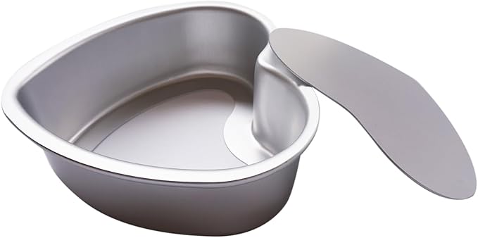 Heart Shaped Cake Pan Set - 2 PCS Aluminum Mold With Removable Bottom, Detachable Push Pan for Cheesecake, DIY Baking - 6 Inch