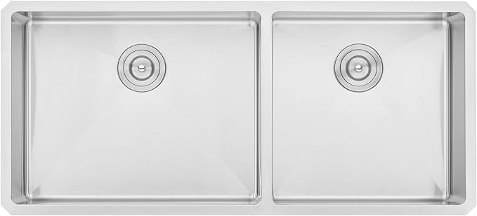 42 in. x 19 in. x 10 in. 16-Gauge Stainless Steel Undermount 60/40 Offset Double Bowl Kitchen Sink with Collapsible Colander Set and Strainer