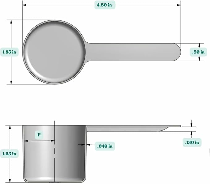 1/4 Cup (4 Tablespoon | 2 Oz. | 60 mL) Long Handle Scoop for Measuring Coffee, Pet Food, Grains, Protein, Spices and Other Dry Goods (Pack of 10)