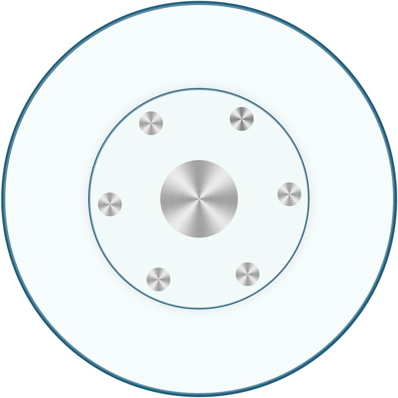 36" Heavy-Duty Lazy Susan Turntable - 1/3" Thick Extra-Thick Tempered Glass - Silent & Smooth Swivel for Large Dining Tables, Centerpiece