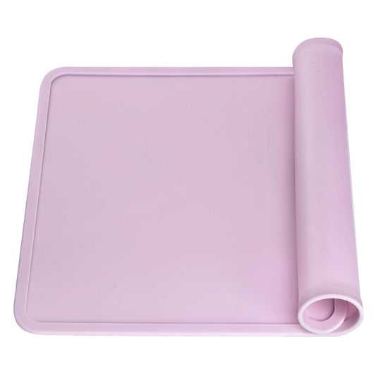 Silicone Placemats with Raised Edges for Kids, Kids Silicone Mats for Dining Table, Toddler placemat Portable Reusable Non-Slip Mats for Kids Toddler Children (Purple)