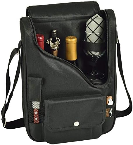 Personalized Picnic at Ascot Deluxe Wine Carrier with Glass Wine Glasses and Accessories for Two