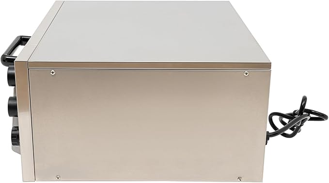 Commercial Electric Pizza Oven 16 Inch Countertop Pizza Oven Commercial Pizza Maker Machine, 1800W Indoor Stainless Steel Pizza Cooker w/Removable Pizza Stone, 122-662°F & 30Min Timer