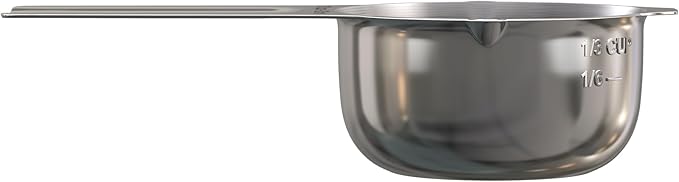 Color Up ⅓ Cup Measuring Cup (80 ml) – Premium Chrome Stainless Steel, Accurate for Wet & Dry Ingredients, Embossed Markings, Easy-Pour Spouts, Dishwasher-Safe, Kitchen Essential
