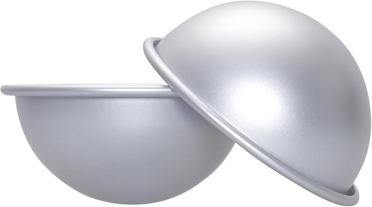 2 Pcs Dome Cake Pan Ball Cake Pans 5 Inch Football Anodized Aluminum Hemisphere Pan Nonstick Ball Shaped Cake Pans for Birthday DIY Cakes Wedding Anniversary Baking Tools (2, 5 inch)
