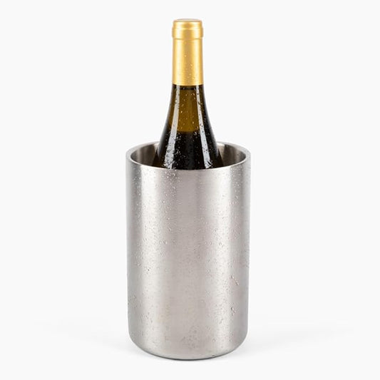 Stainless Steel Wine Chiller a Double-Insulated Iceless Bottle Cooler for Wine & Champagne, Keeps Bottles Cold up to 6 Hours, Portable, Fits Most Bottle Sizes, Wine Accessory Gift