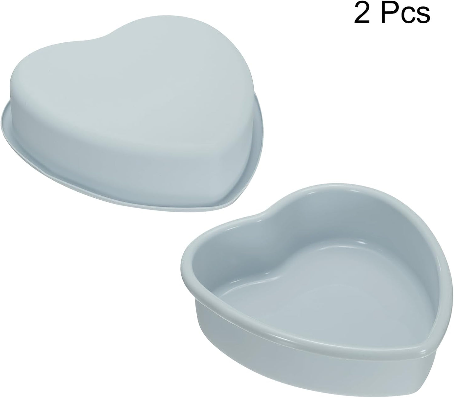 uxcell 2pcs Silicone Heart Shaped Cake Pans, 12 Inch Non-Stick Heart Cake Molds, Silicone Cake Baking Pan for Cake, Muffins, Cheese Cake, Grey