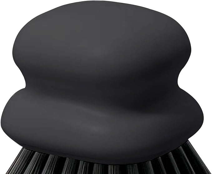 Dish Brush with Handle, Kitchen Scrub Brushes for Cleaning, Dish Scrubber with Nylon bristles for Sink, Pots, Pans(4Pack Black Nylon bristles)