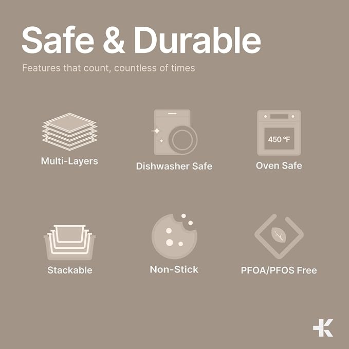 BAKKEN Kitchen Baking Pans - Small, Medium, and Large Cookie Pan (13.58×9.65, 15.75×11, 17.91×12.60), Nonstick, Diamond Texture Bottom, PFOA, PFOS, PTFE Free, Oven Safe Tray (450°F), Pack of 3, Gray