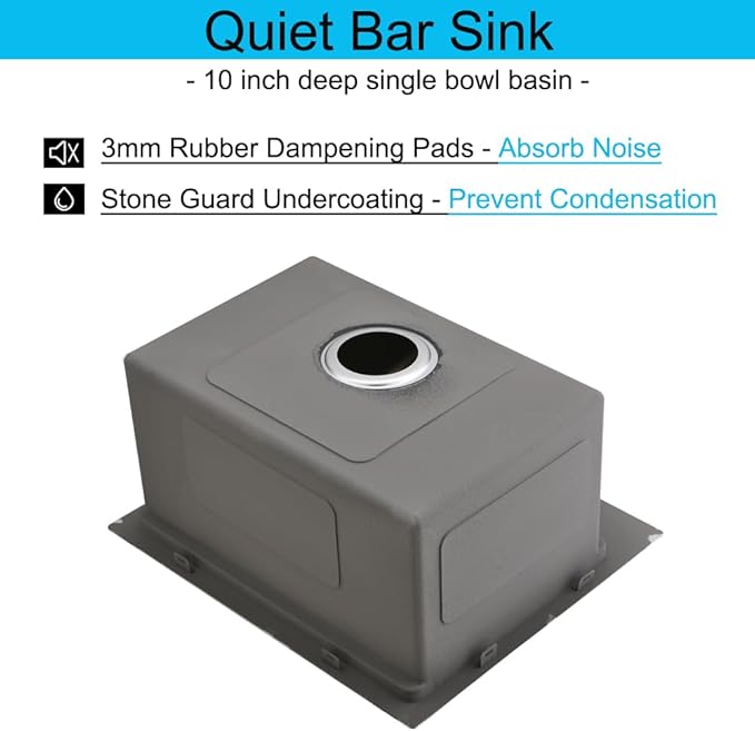 20 Inch Drop in Kitchen Sink, Single Bowl 16 Gauge Stainless Steel Topmount Small Kitchen Bar Sink Outdoor RV Workstation Basin (20"x17"x10")