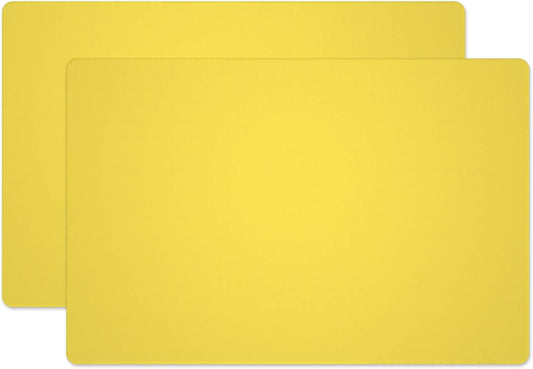 Silicone Placemats, Food-Grade Non-Slip Waterproof, Dining, Stain Resistant, Countertop Protector, Kitchen Counter Mat, Heat Resistant, Baking mat Dishwasher Safe (23.6"×15.7"-2pack, Yellow)
