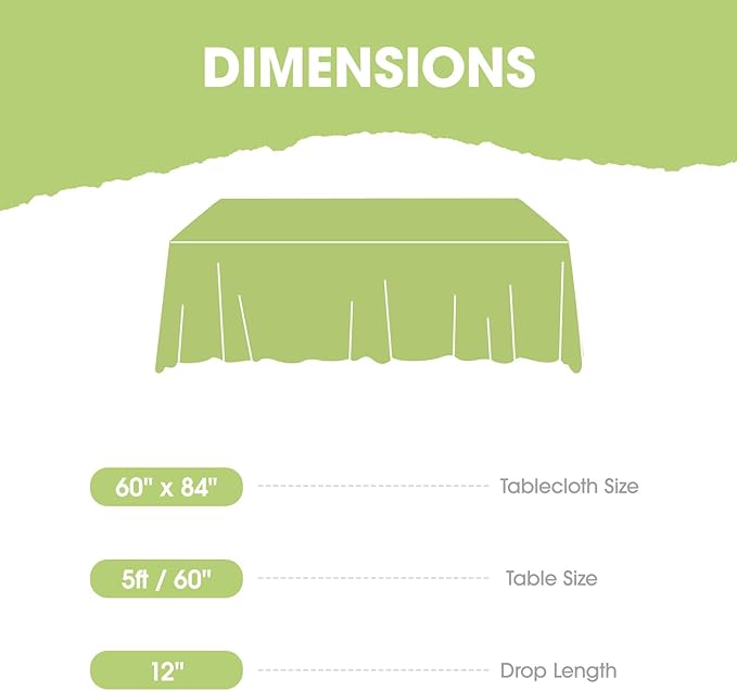 Pureegg Rectangle Table Cloth 60" x 84" – Durable Polyester Tablecloth Offers Reusable & Washable Protection, Ideal for Outdoor Party, Picnic, Wedding, Banquet and Birthday, 9 Pack, Black