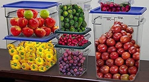 Tiger Chef Food Storage Square Polycarbonate Container Set Containers with Lids Commercial Grade, 2, 4, 6, 8, 12, 18, 22 quart, 14 Piece