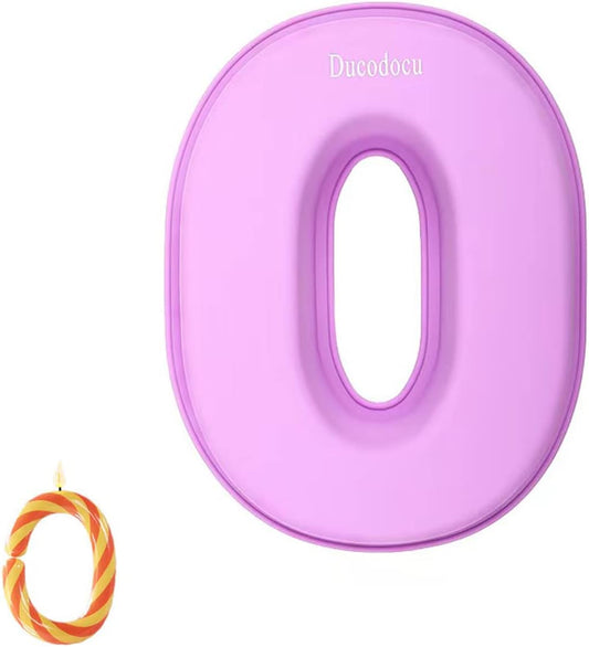 Ducodocu Large Silicone Number Cake Mould 3D Novelty Cake Pan DIY Baking Mold for Birthday Anniversary Number of 0