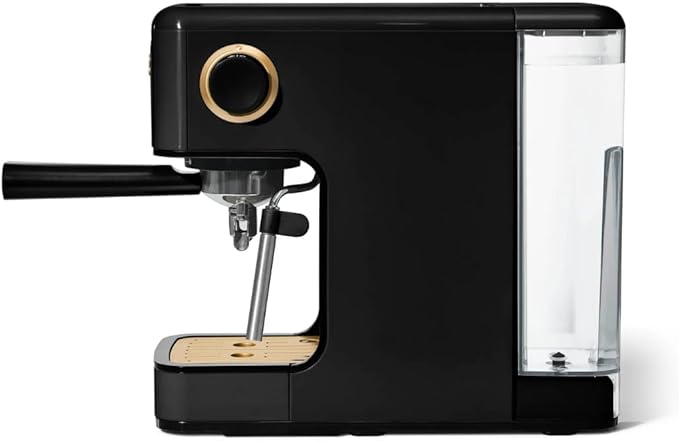 Beautiful Slim Espresso Maker by Drew Barrymore – 20‑Bar Pressure, Dual‑Spout 52 mm Portafilter, 50 oz Removable Tank, 2‑in‑1 Steam Wand & Touch Controls (Black Sesame)