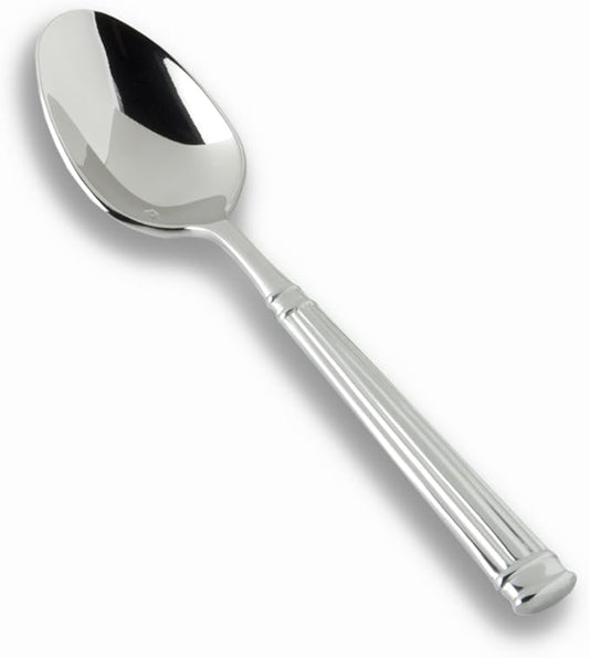 Fortessa Doria 18/10 Stainless Steel Flatware Dessert/Oval Soup Spoon, Set of 12,Silver