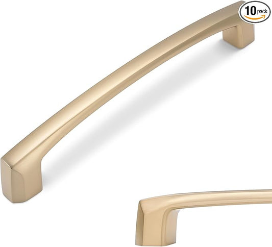 10 Pack 6-1/4 Inch(160mm) Kitchen Cabinet Handles Champagne Bronze Cabinet Pulls Zinc Alloy Drawer Pulls Kitchen Hardware