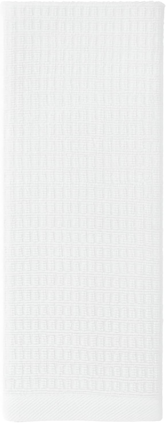 CRAFTSWORTH Kitchen Towels, 15 x 26 Inches, Pack of 6, 400 GSM, 100% Ring Spun Cotton, Striped Solid White Cotton Dish Towels Super Soft and Absorbent, Tea Towel and Bar Towel