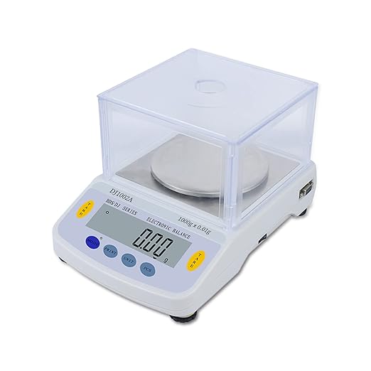 Precision Lab Scale 1000gx0.01 Gram Resolution, 10mg LCD Lab Analytical Scale/Kitchen Scale/Medicine Scale/Industrial Scale/Gold Scales（Support Printing）