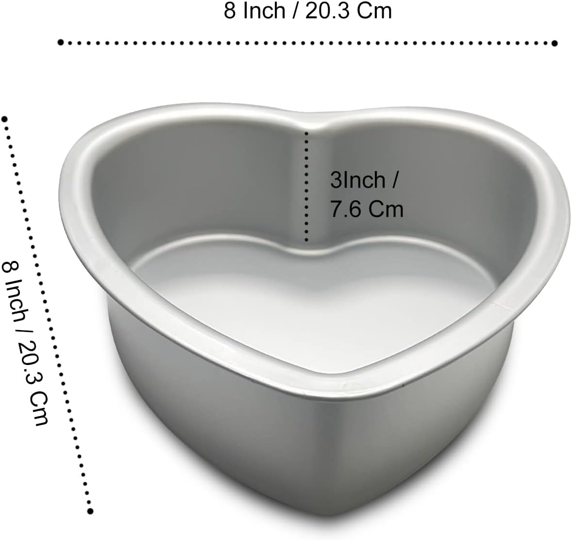 Heart-shaped cake pan, heart-shaped cake tin, aluminum, 3-inch deep, 8-inch heart-shaped, for weddings, parties, family and other occasions cake (8 x 3 Inch)