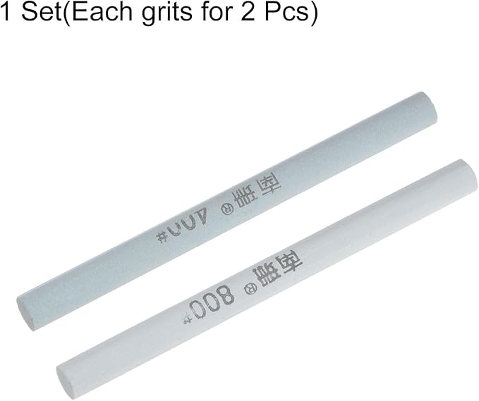 HARFINGTON 4pcs Knife Sharpening Stone Set 400/800 Grit Cylinder Knife Sharpening Stone Sharpener Whetstone for Knives Scissors Kitchen Sharpen Tools