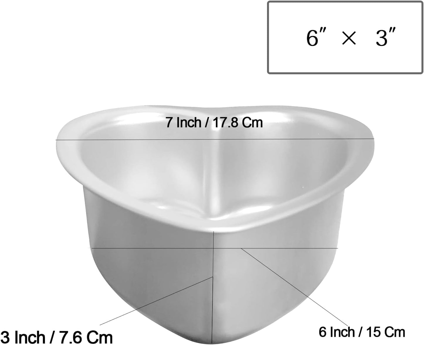 Heart Shaped Cake Pan - 6x3 Inch Aluminum Cake Tin for Weddings, Parties, and Family Occasions Make cake pans for 1-2 servings, heart-shaped small cake pan