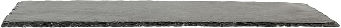 Restaurantware Slate Serving Tray 1 Pack of 11.8" x 7.8" Foam Feet Charcuterie Stone Plate Rustic Edges Freezable Black Serving Display Cheese Boards for Kitchen, Gourmet, Dining, Parties