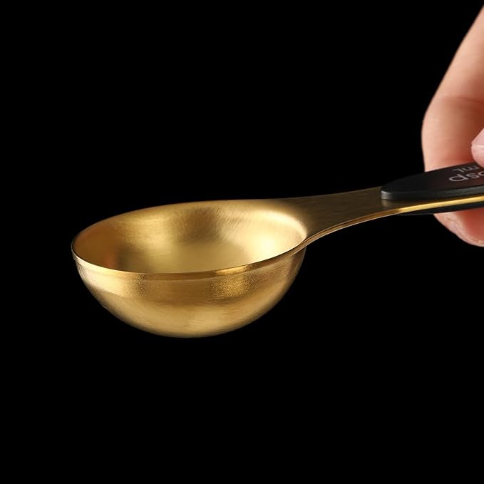 Gold Magnetic Measuring Spoons Set – Stainless Steel Stackable Spoons with Leveler, Fits in Spice Jars – Baking & Kitchen Essentials