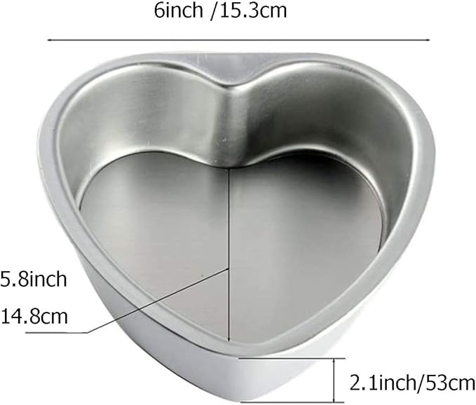 Good news FRIGIIRE Deep Heart Cake Pan with Removable Bottom 6",2 PCS Aluminum Push Cheesecake Pan Chiffon Cake Mold for Oven Baking