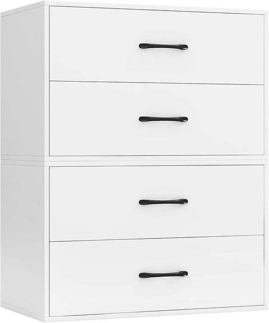 Giantex Stackable 2-Drawer Dressers for Bedroom - Short Dresser Two Drawer Storage Cabinet w/Handles & Anti-Topping Device, Small Dresser Chest of 2 Drawers for Closet Bedroom (2, White)