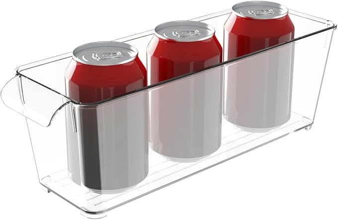 Fridge Fruit Storage Containers Stackable Fruit And Vegetable Storage For Refrigerator - Pantry Bins With Handle - Clear Plastic, BBA-free, 11.8" W x 3.9" D x 3.9" H