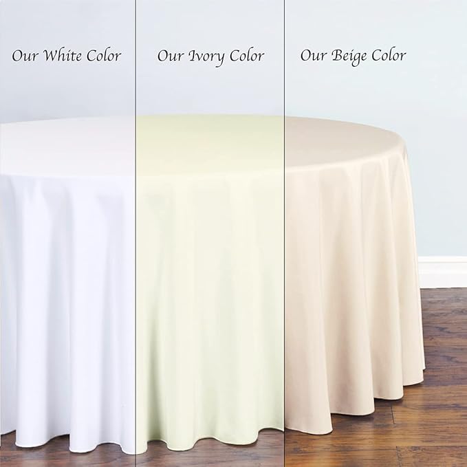 LTC LINENS 90132-010102 Tablecloth, 90" x 132", Ivory