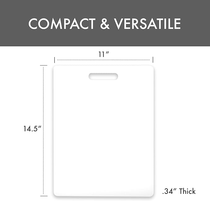 Dexas NSF Polysafe Cutting Board with Handle, 11 by 14.5 inches, White
