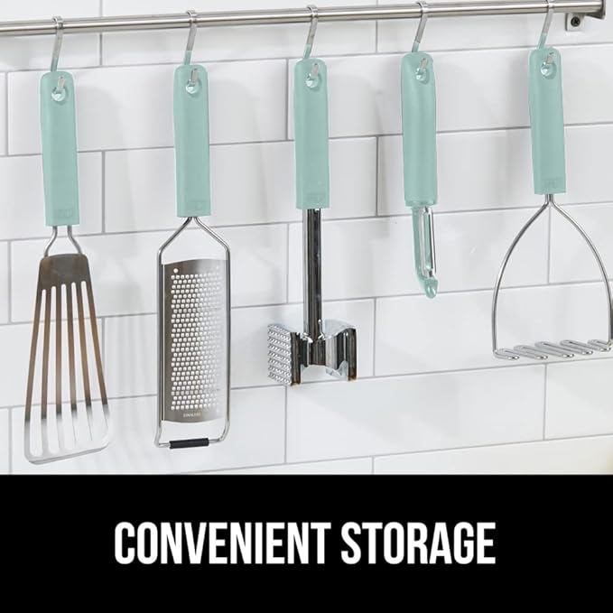 GORILLA GRIP Patented BPA-Free Sharp Stainless Steel Dual Swivel Vegetable Peeler, Soft Comfortable Handle, Smoothly Peel Apples, Potatoes, Carrots, Includes Blade Cover, Kitchen Tool Peelers, Mint