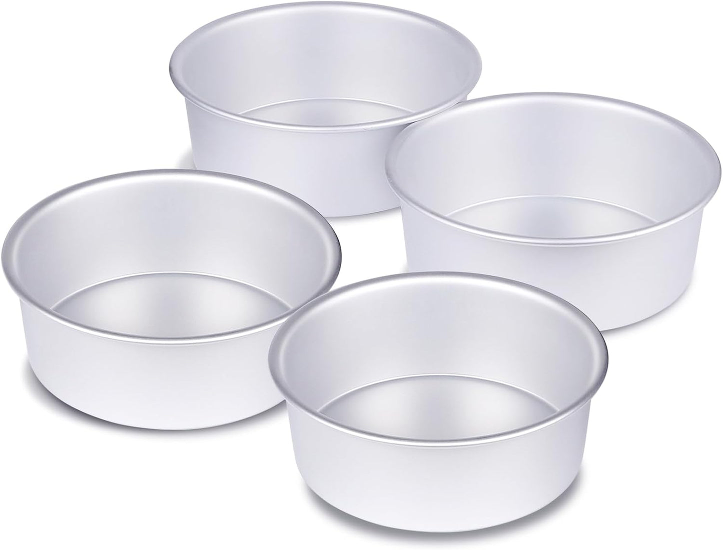 HomeMall 4 x 2 inch Round Cake Pan Set of 4, Aluminum Baking Pans for Mini Cakes, Heavy Duty Non-Stick, Evenly Baking Tools for Home Kitchen, Birthday Wedding Anniversary