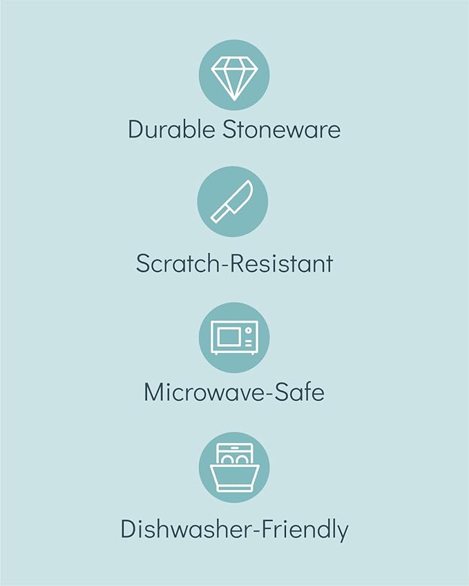 Stoneware dinnerware set 4 persons 16 pcs – Matte black ultra chic plates and bowls set – Dishwasher and microwave safe – Bowl and plate set – Dinner service Pure Living